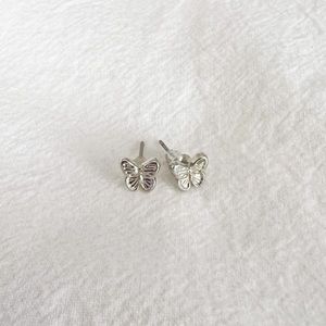 Silver Butterfly Stud Earrings